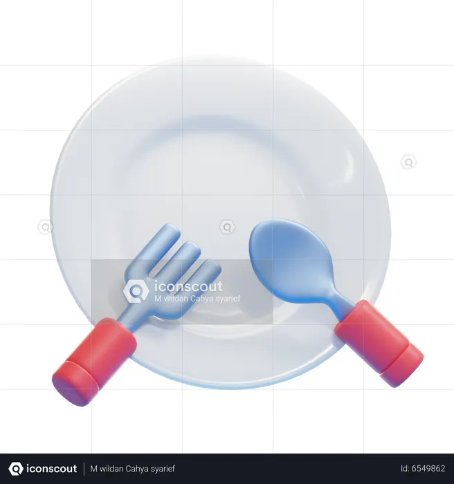 PLATE SPOON FORK  3D Icon