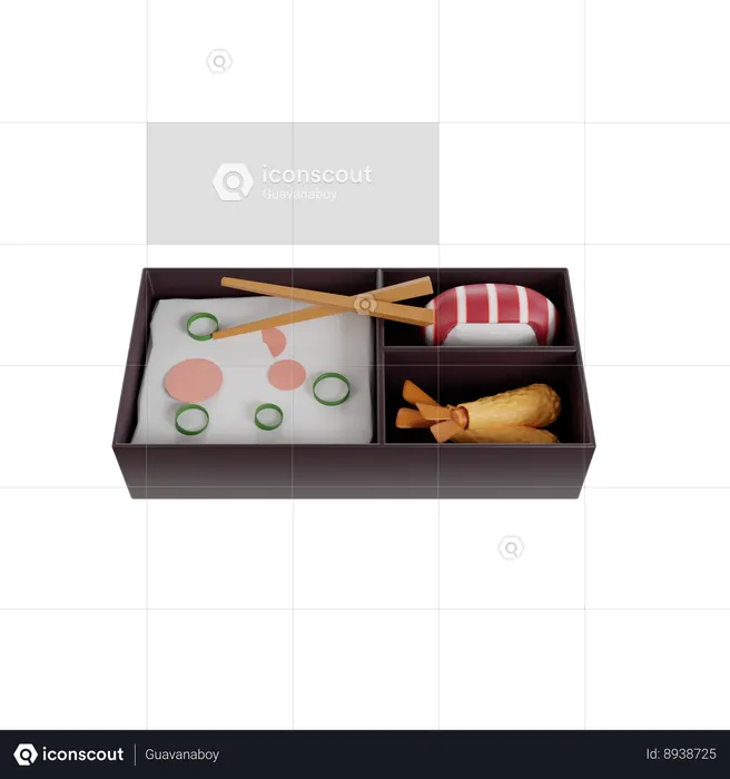 Plateau de nourriture asiatique  3D Icon