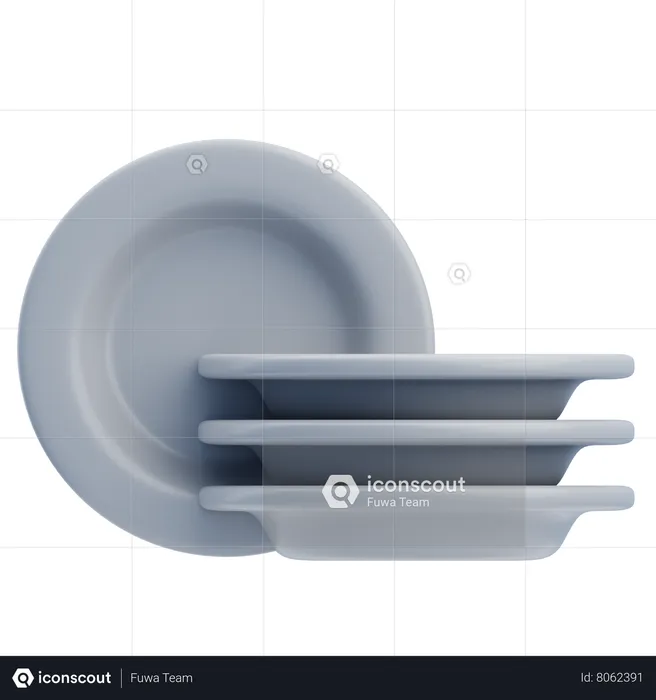 Plates  3D Icon