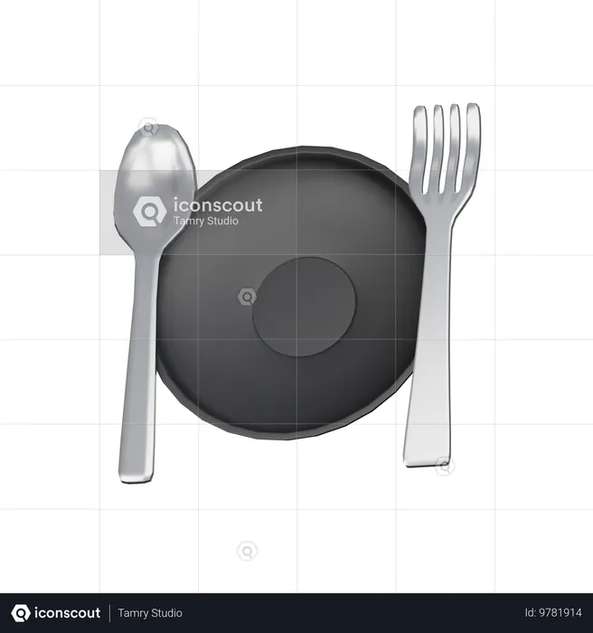 Plato de comida  3D Icon