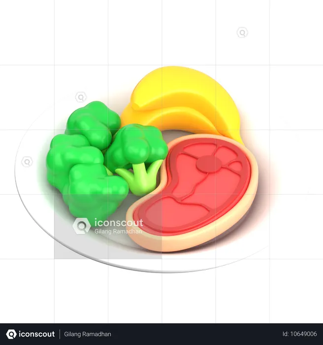 Plato de comida equilibrada  3D Icon