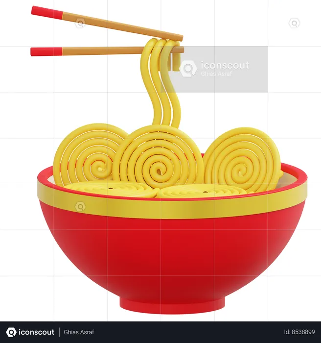 Plato de fideos  3D Icon