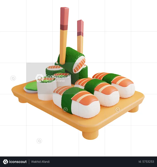 Plato de sushi  3D Icon