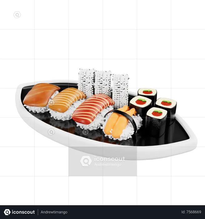 Plato de sushi  3D Icon