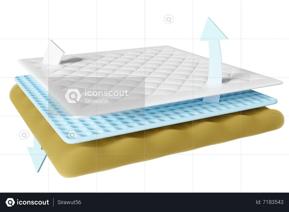 Plattenmaterial Matratzenstruktur  3D Icon