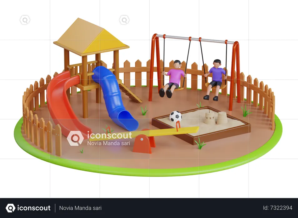 Play area for children  3D Illustration