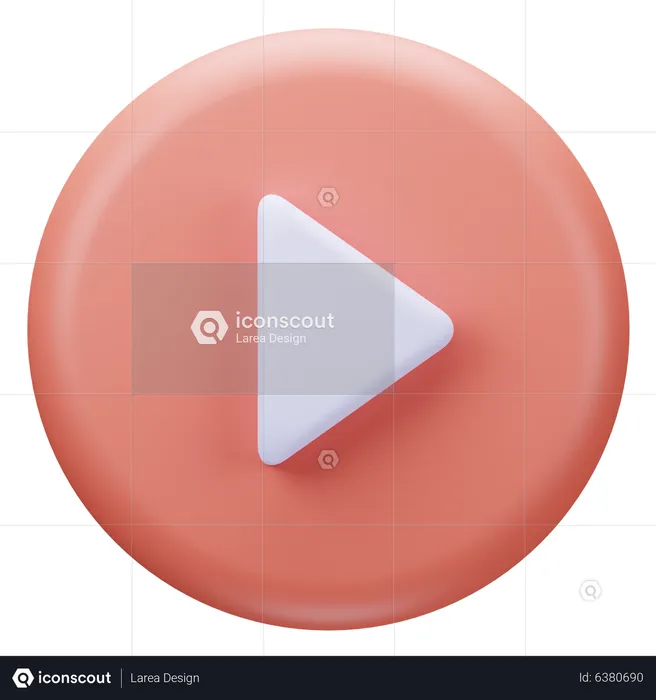 Play Button Logo 3D Icon