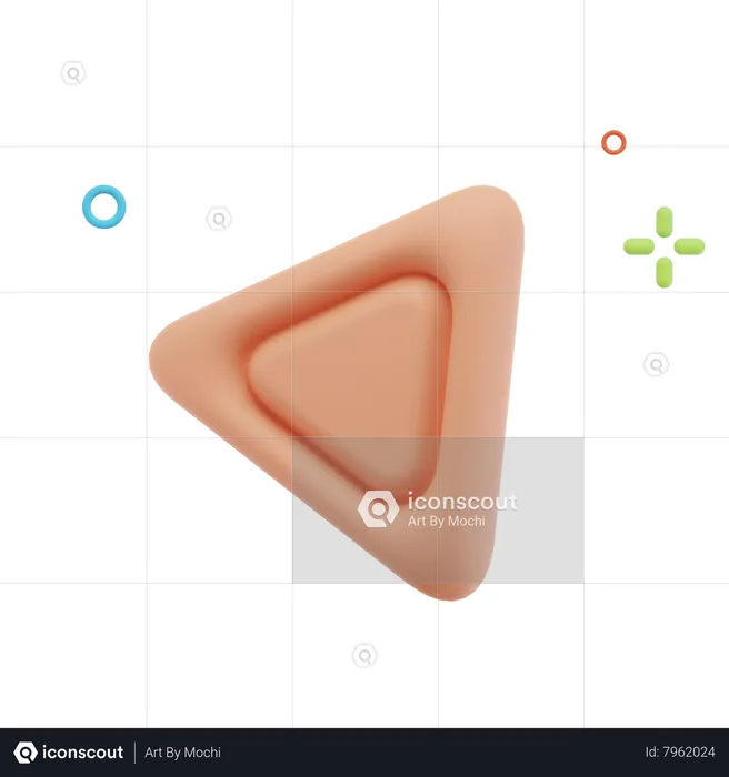 Play Button Abstract Object  3D Icon