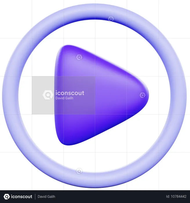Play Button Media  3D Icon