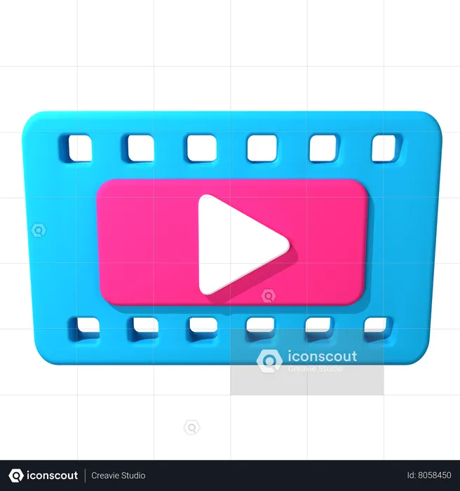 Play Film  3D Icon