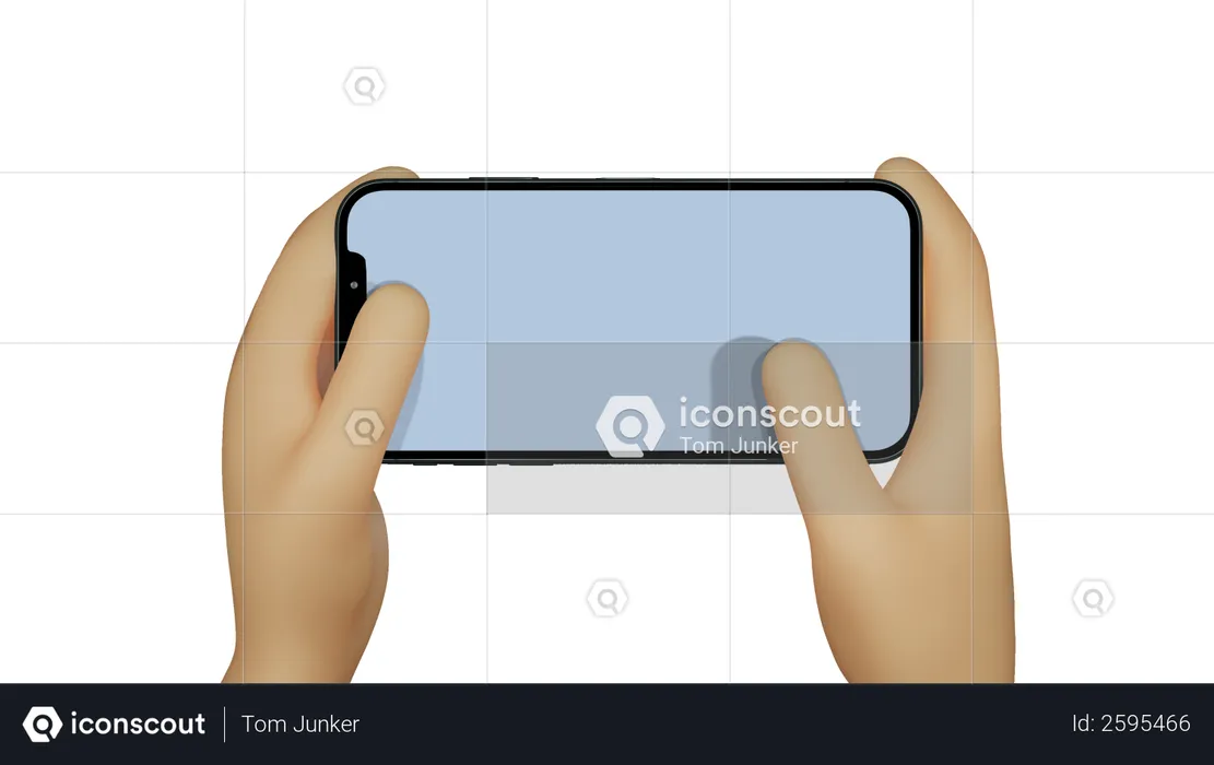 Play game on mobile phone isolated scene for mockup, Phone in hands  3D Illustration