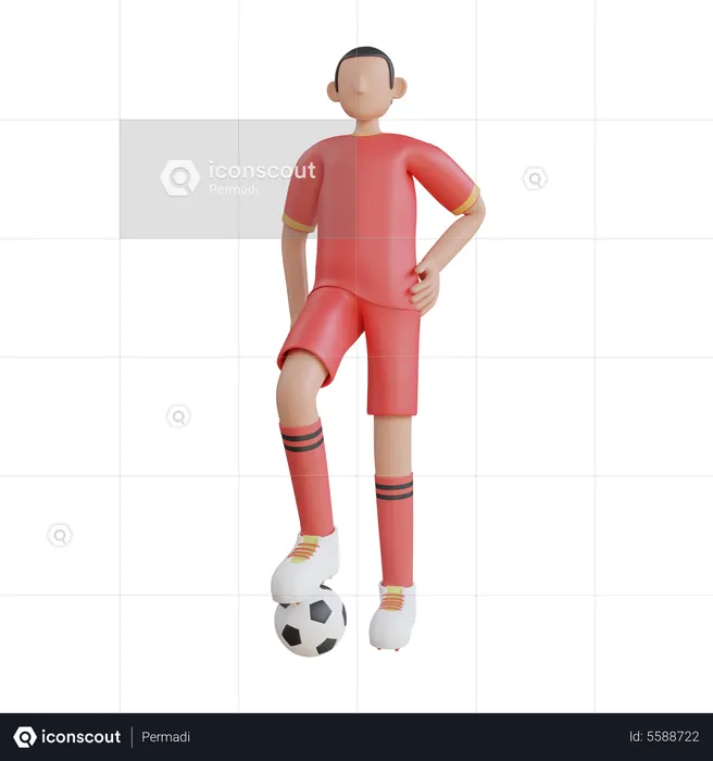 Player doing Dribbling Ball  3D Illustration