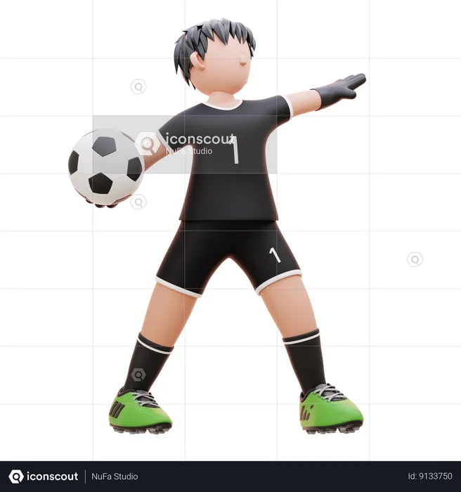 Player Throws The Ball  3D Illustration