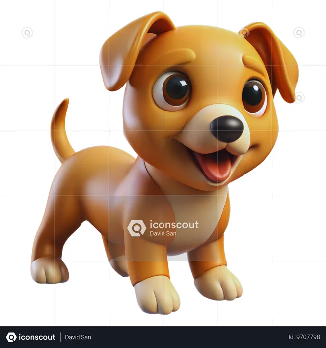 Playful Puppy  3D Icon