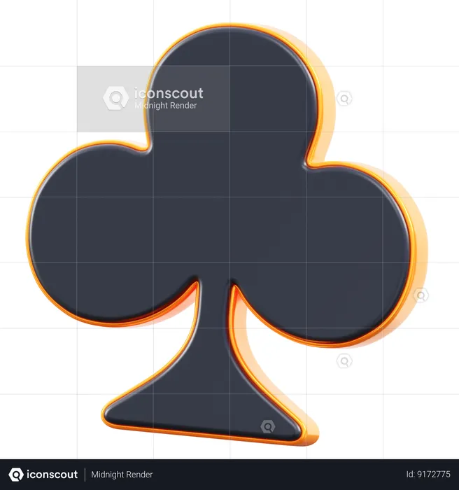 Playing Card Symbols Clubs  3D Icon