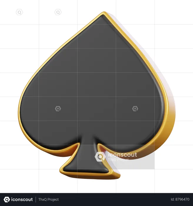 Playing Card Symbols Spades  3D Icon
