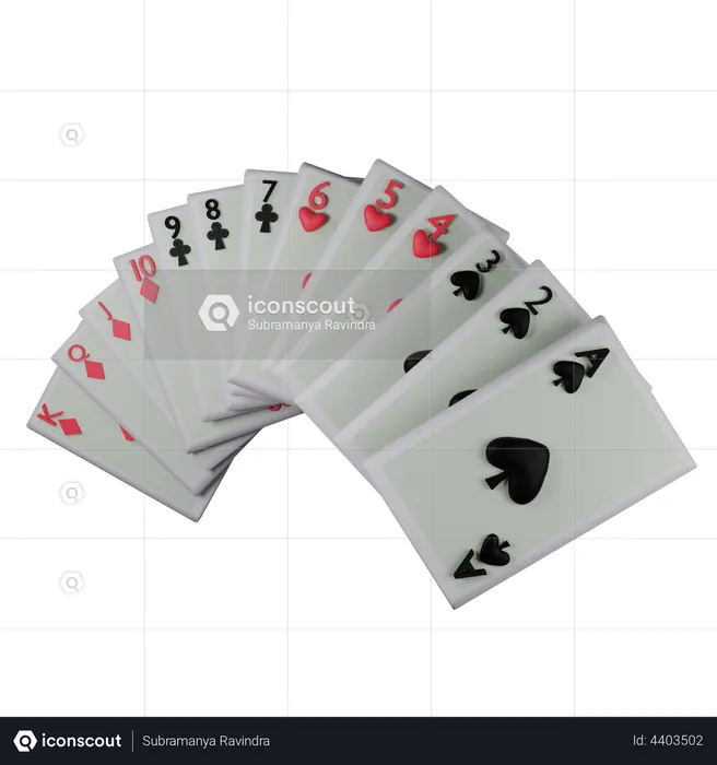 Playing Cards  3D Illustration