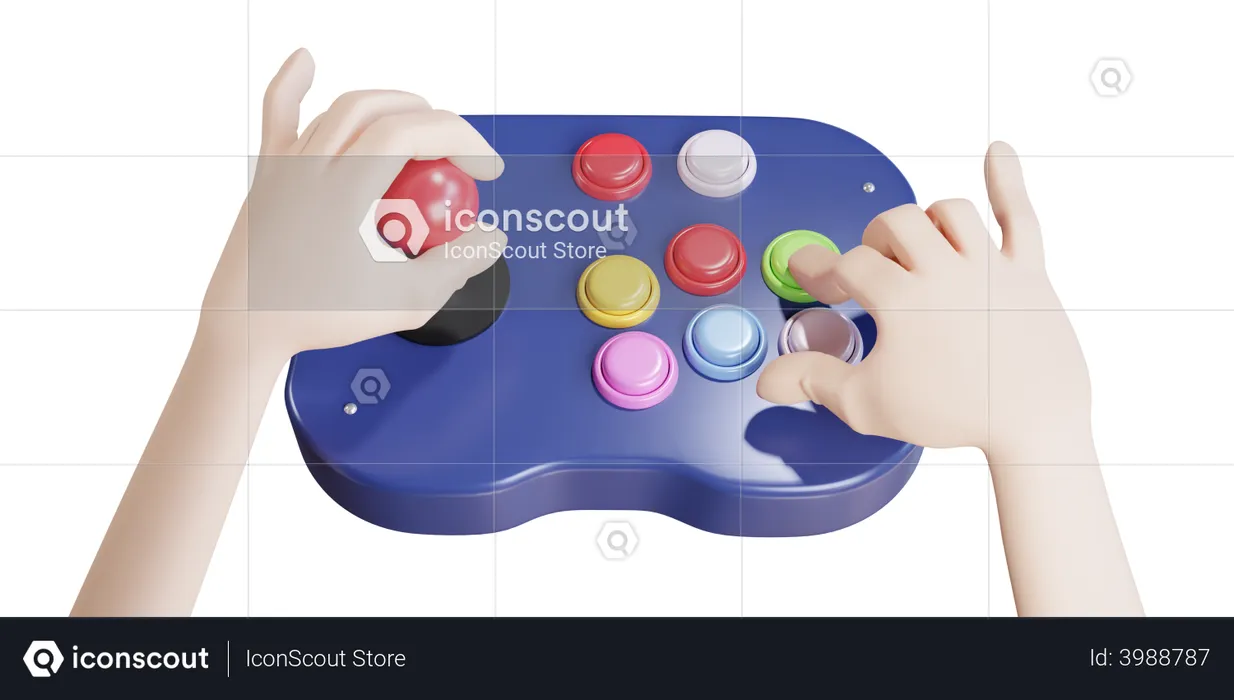 Playing game with console  3D Icon