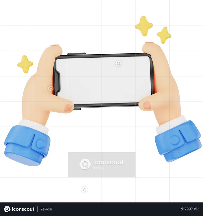 Playing Games In Smart Phone Hand Gesture  3D Icon