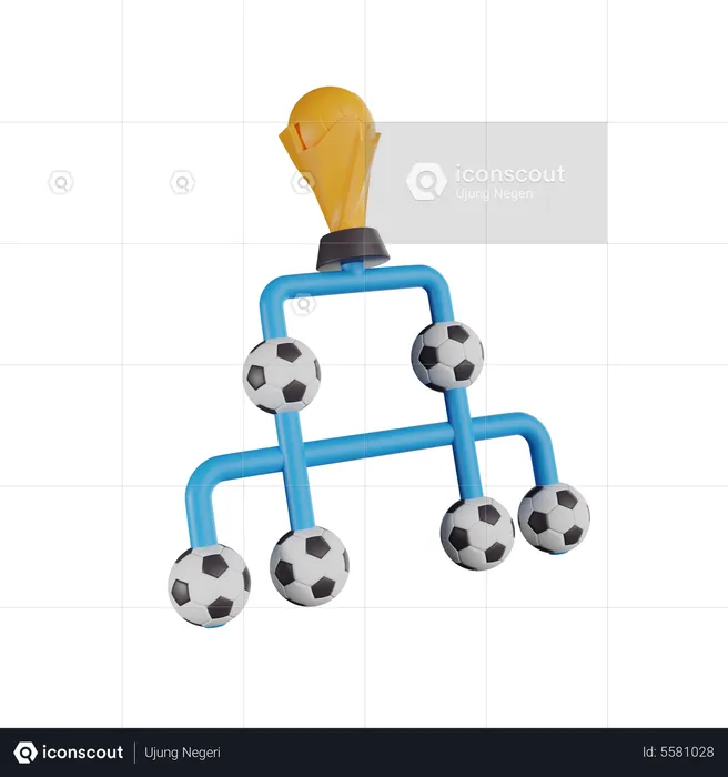 Playoff World Cup Flow Chart  3D Icon