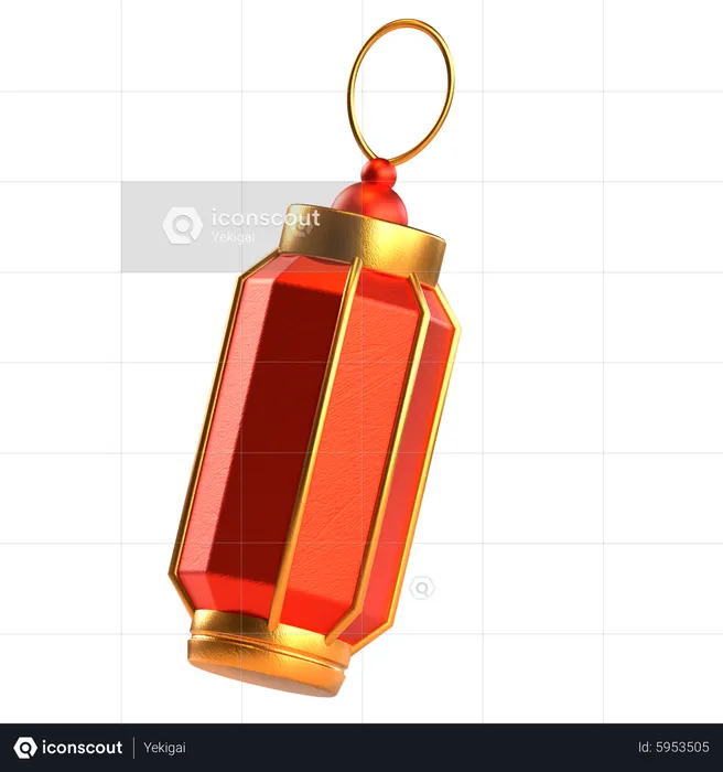 Farol cuadrado chino  3D Icon