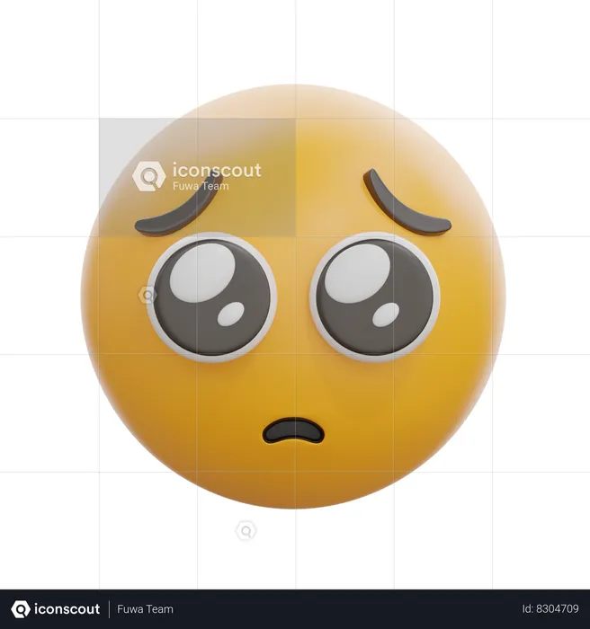 Pleading Face Emoji 3D Icon