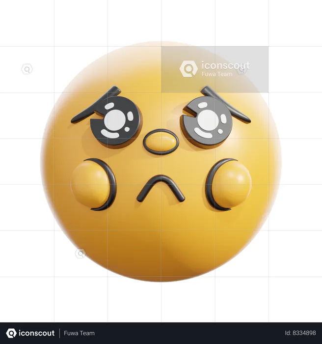 Pleading face Emoji 3D Icon