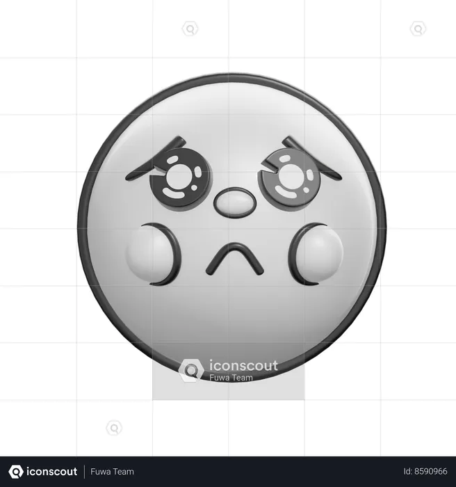 Pleading Face Emoji 3D Icon
