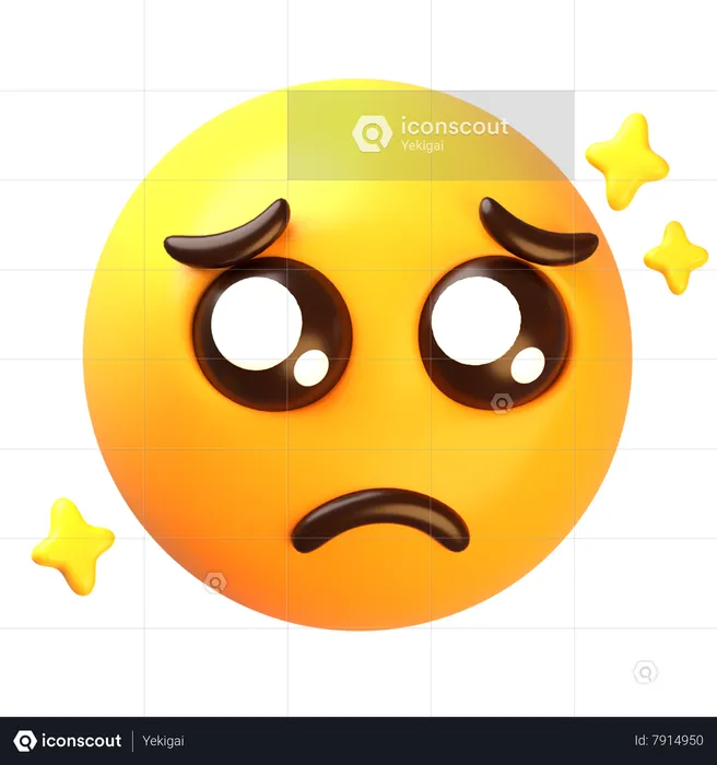 Pleading face Emoji 3D Icon