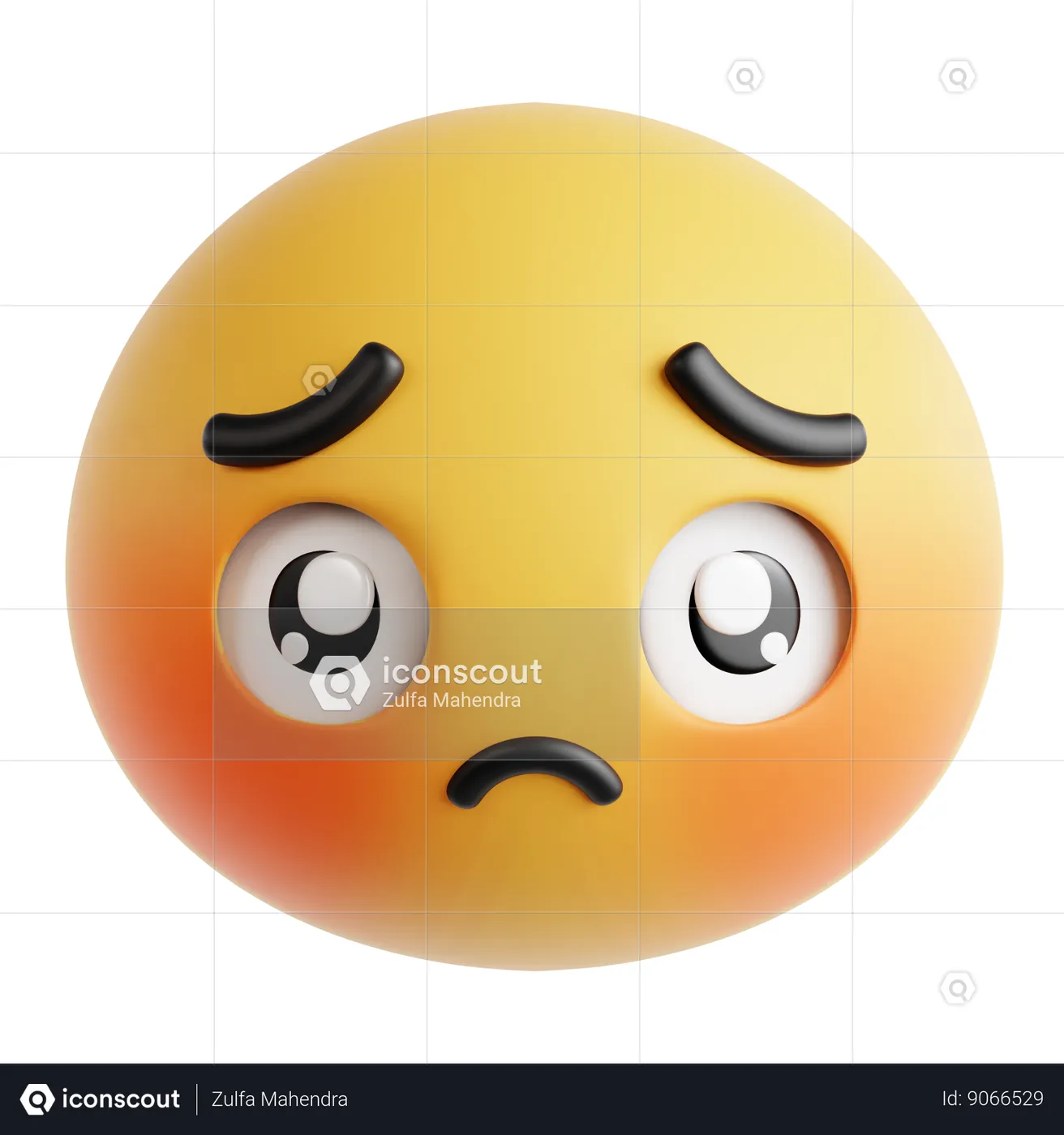 Pleading Face Emoji Emoji 3D Icon download in PNG, OBJ or Blend format