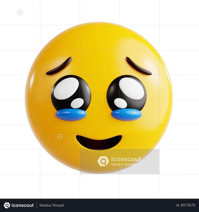 Pleading Face Emoji Emoji 3D Icon