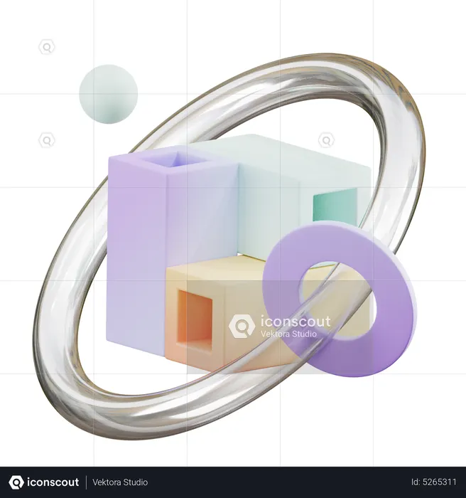 Pleine Box And Sphere Shape  3D Icon