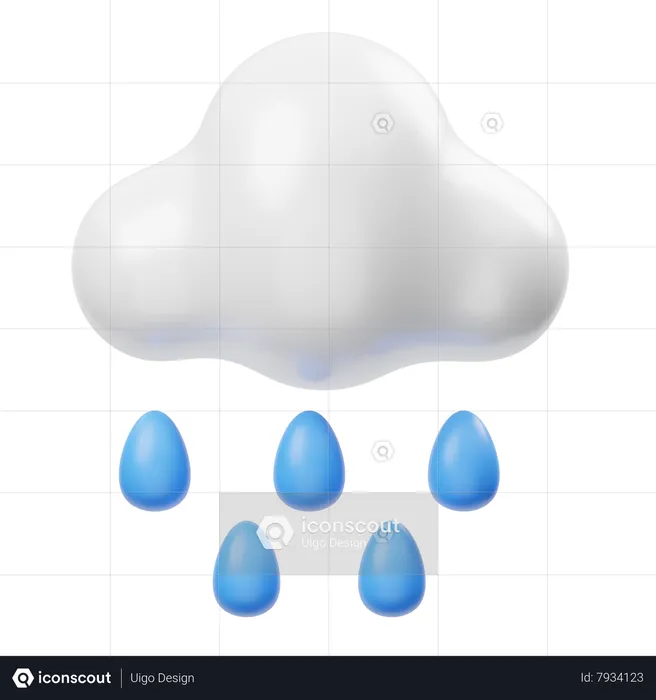 Pluie  3D Icon