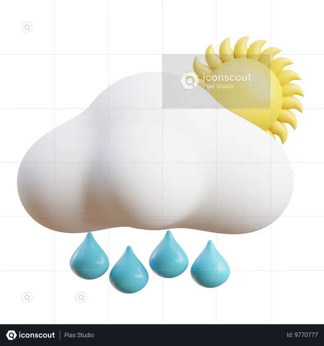 Pluie légère  3D Icon