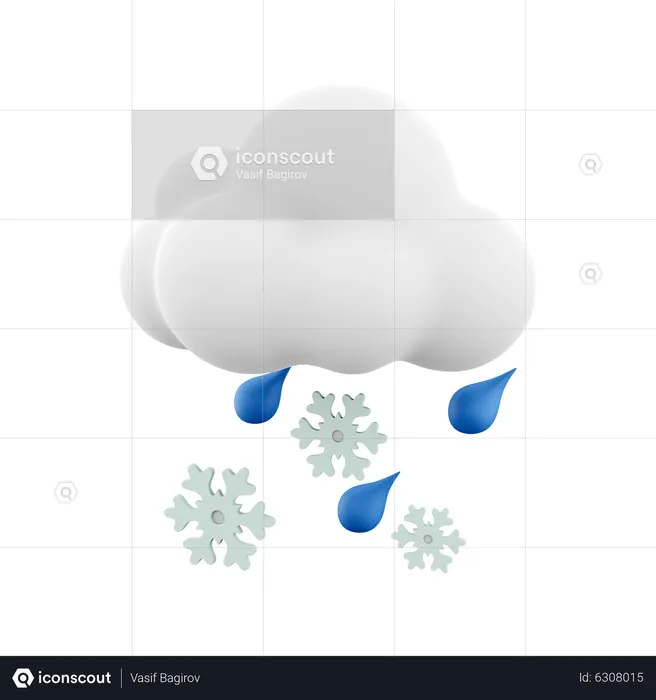 Pluie de neige  3D Icon