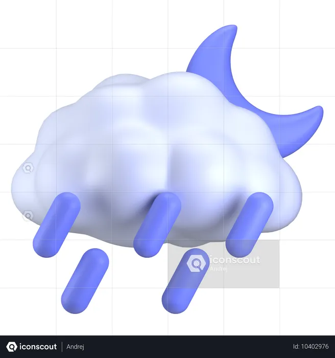 Nuit de pluie  3D Icon