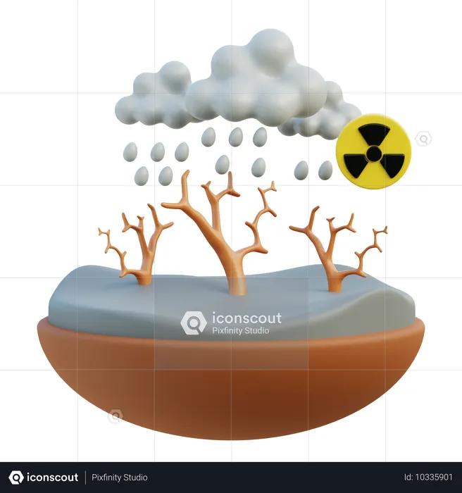 Pluie acide  3D Icon