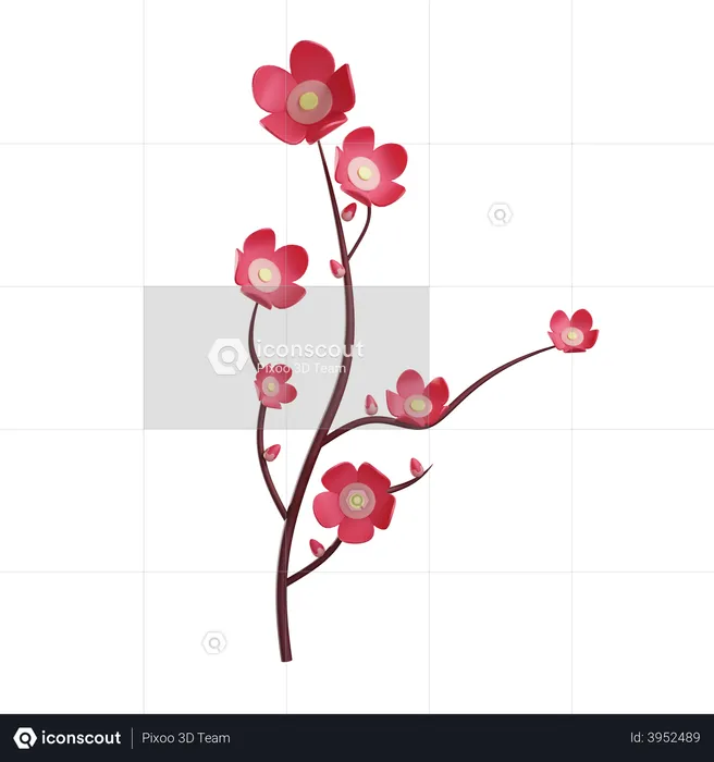 Plum Blossom  3D Illustration