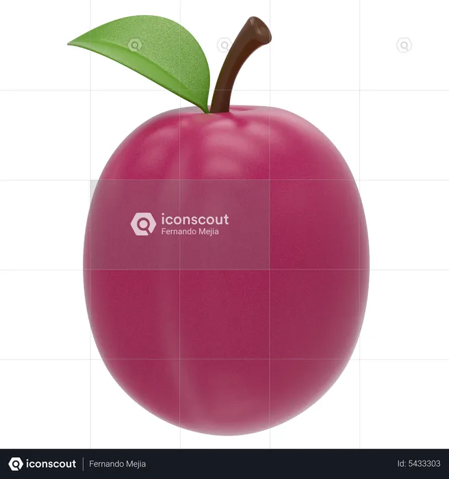 Plum Fruit  3D Icon