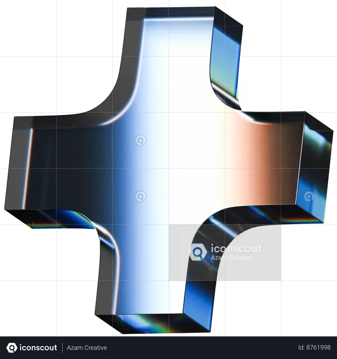 Plus Abstract Shape 2  3D Icon