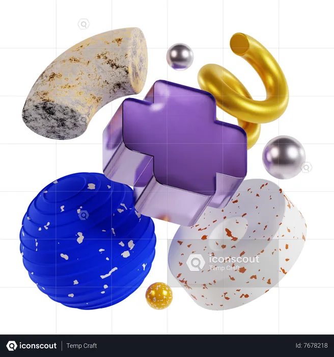 Plus Abstract Shapes  3D Icon