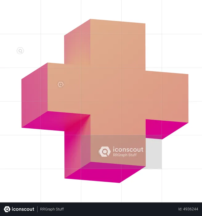 Plus Basic Geometry  3D Icon