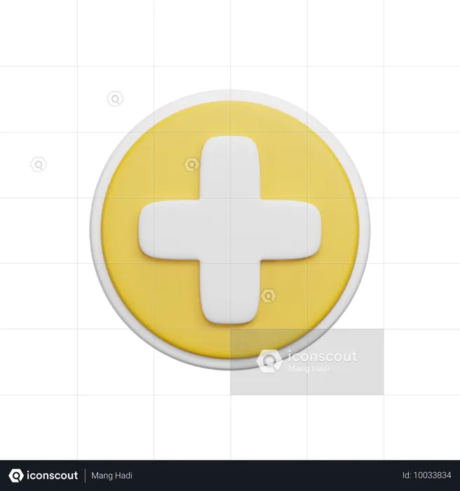 Plus Button  3D Icon