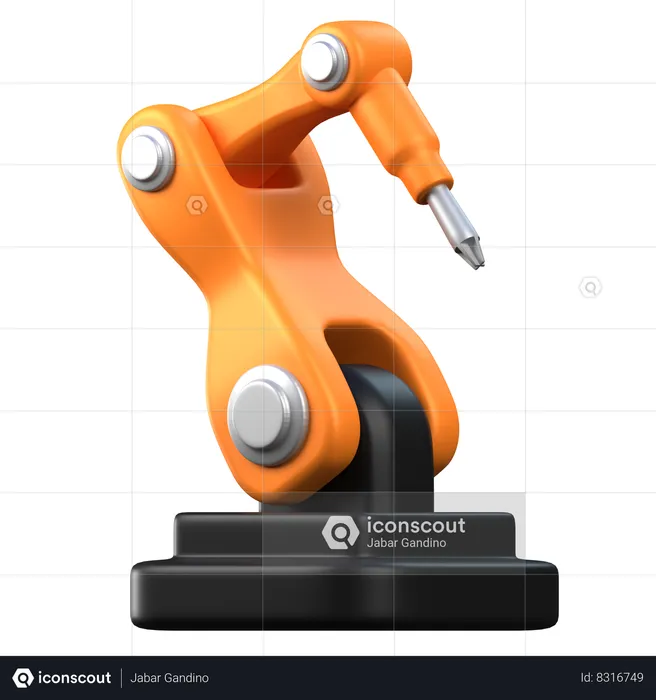 Plus Screwdriver Robotic Arm  3D Icon