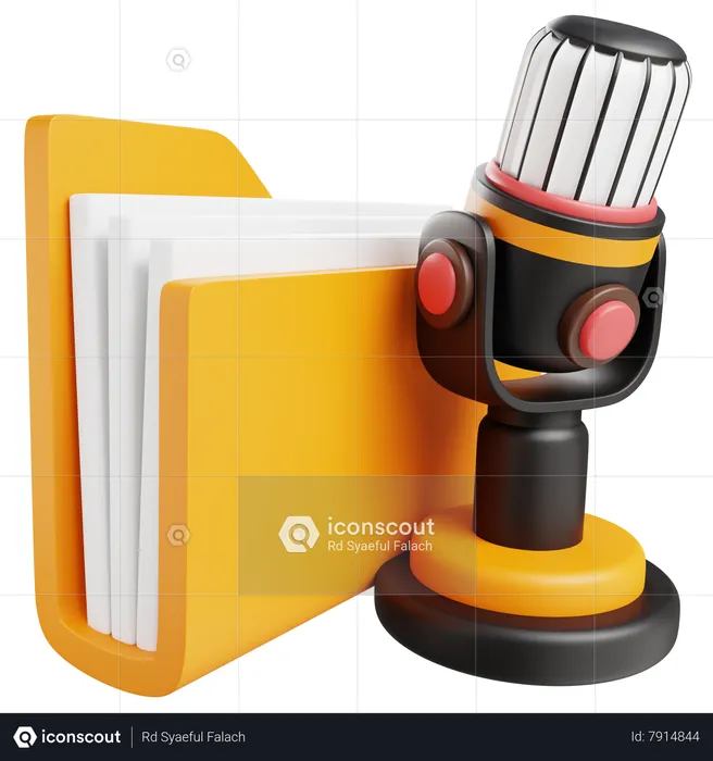 Poadcast Folder  3D Icon