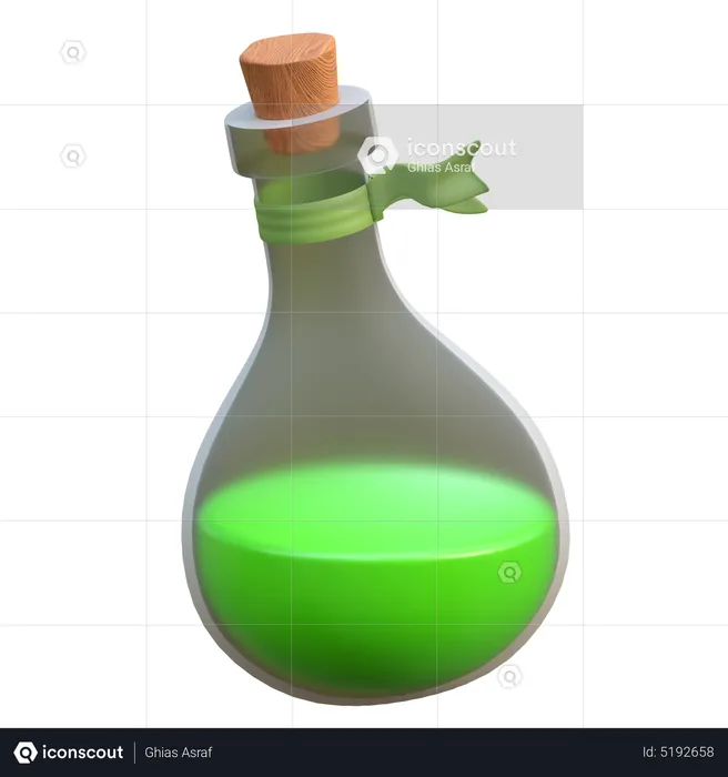 Poción mágica en botella  3D Icon