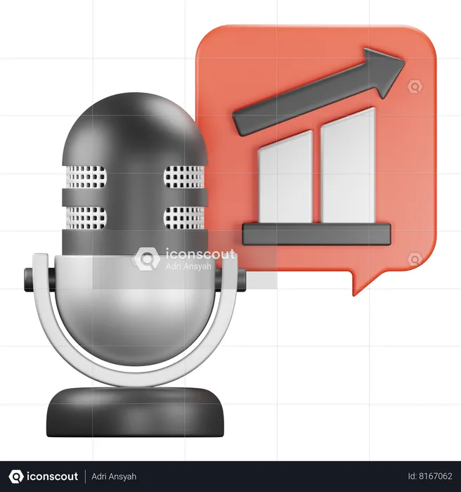 Podcast analítico  3D Icon