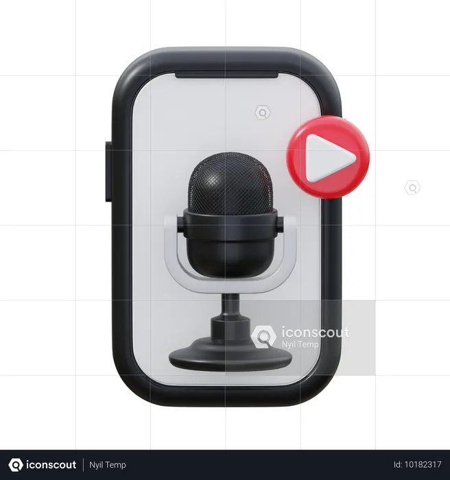 Aplicativo de podcast  3D Icon