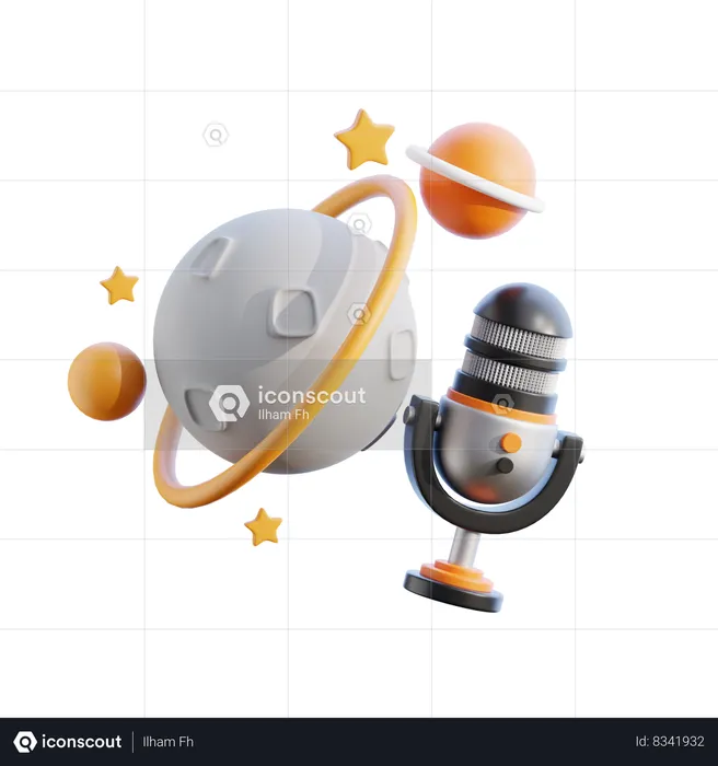 Podcast astronomy  3D Icon