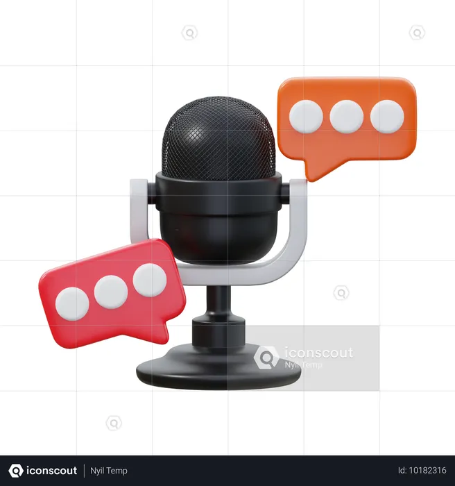 Conversa de podcast  3D Icon